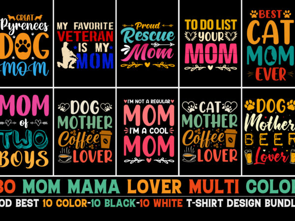 Mom mother t-shirt design bundle
