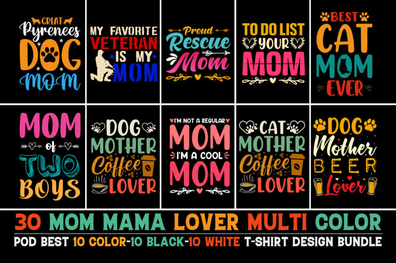 Mom Mother T-Shirt Design Bundle