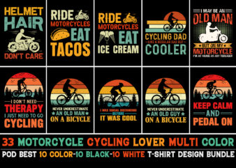 Motorcycle Cycling T-Shirt Design Bundle