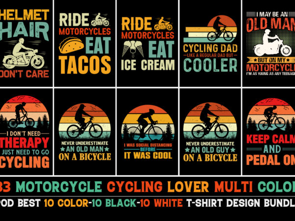 Motorcycle cycling t-shirt design bundle
