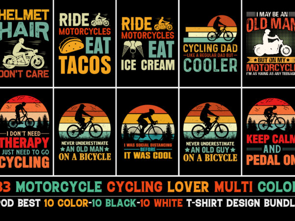 Motorcycle cycling t-shirt design bundle Motorcycle cycling t-shirt design bundle