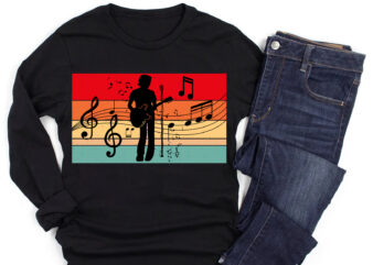 Music Retro Vintage Sunset T-Shirt Design