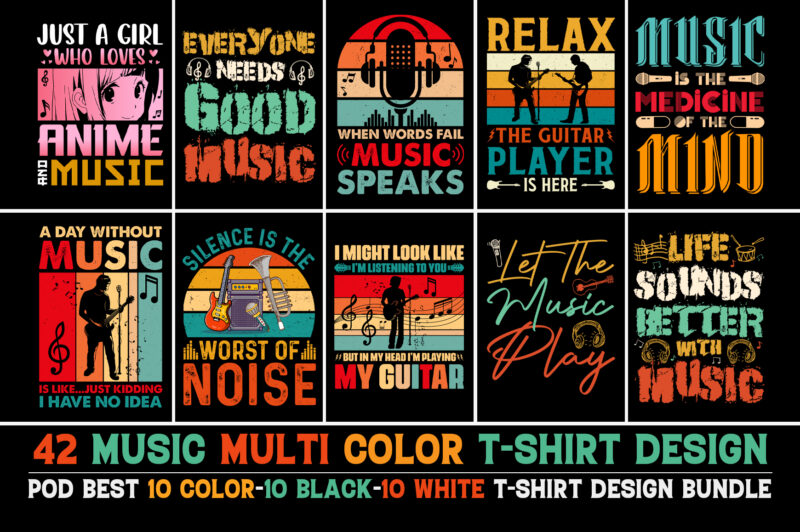 Music T-Shirt Design Bundle