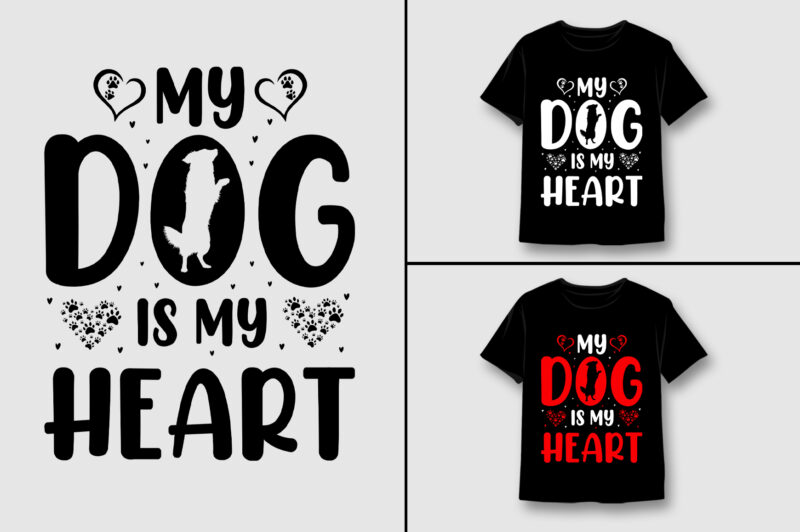 Dog Typography T-Shirt Design Bundle