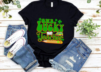 One Lucky Teacher, St. Patrick_s Rainbow, Funny St Patrick_s Day, Shamrock Png, St. Patrick_s Day Teacher t shirt design online