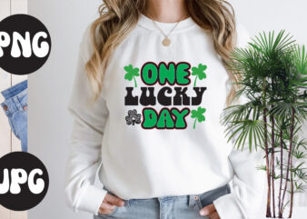One Lucky day Retro design, One Lucky day SVG design, One Lucky day, St Patrick’s Day Bundle,St Patrick’s Day SVG Bundle,Feelin Lucky PNG, Lucky Png, Lucky Vibes, Retro Smiley Face,