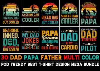 Papa Dad T-Shirt Design Bundle