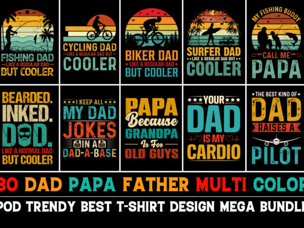 Papa dad t-shirt design bundle