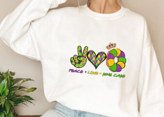 Peace Love King Cake Mardi Gras Png, Mardi Gras png, Peace Love png, King Cake png, Mardi Gras Gift, Holiday Gift PNG File TL