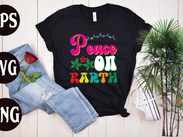 Peace on earth retro design, peace on earth svg design, christmas svg mega bundle ,130 christmas design bundle , christmas svg bundle , 20 christmas t-shirt design , winter svg
