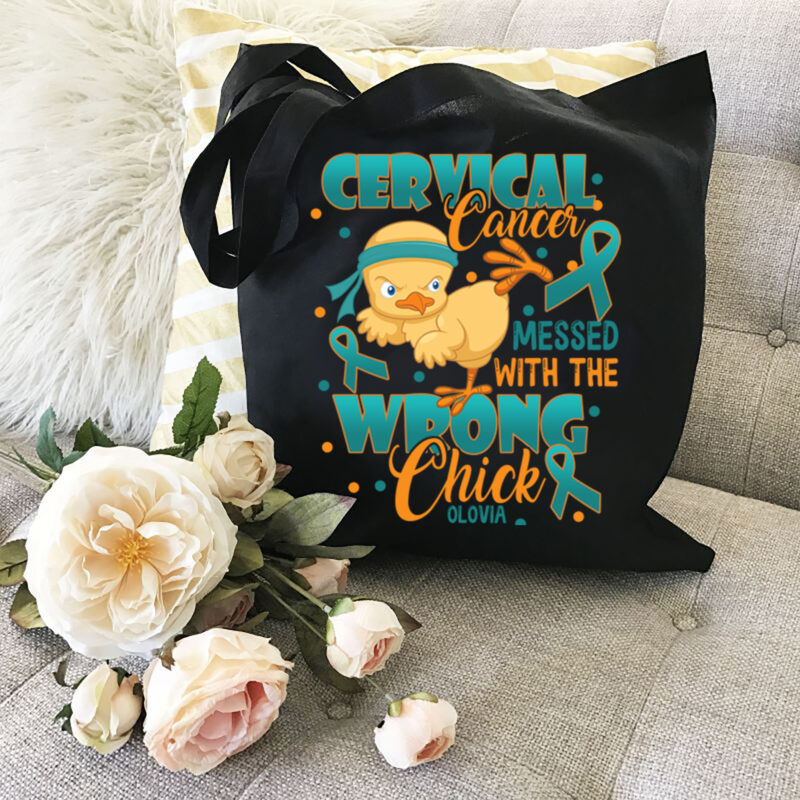 Personalized Cervical Cancer You Messed with the Wrong Chick Mug TL