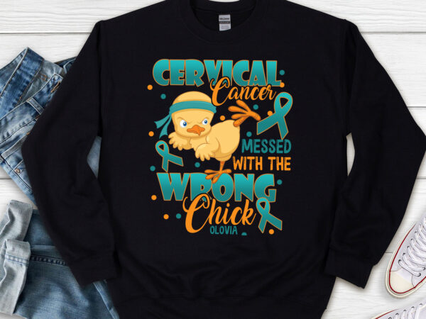 Personalized cervical cancer you messed with the wrong chick mug tl t shirt illustration