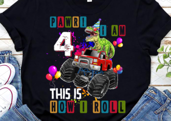 Personalized Dinosaur Truck Png, This Is How I Roll Dinosaur, Dinosaur Birthday, Custom Birthday Gift, Funny Dinosaur PNG File TL t shirt illustration