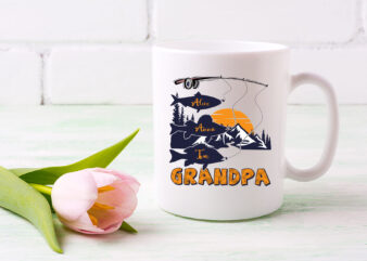Personalized Grandpa Fishing Ceramic Coffee Mug TL