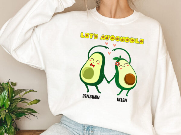 Personalized lets avocuddle, couple matching, valentine_s day gift, couple avocado, funny avocado, gift for her, gift for him png file tl t shirt illustration