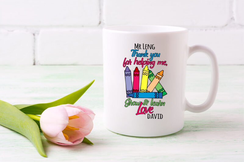 Personalized Name Thank You For Helping Me Grow And Learn Mug TL