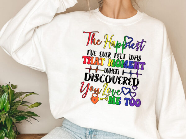 Personalized name the happiest i’ve ever felt was that moment lgbt mug, lgbt valentines day tl 2 t shirt illustration
