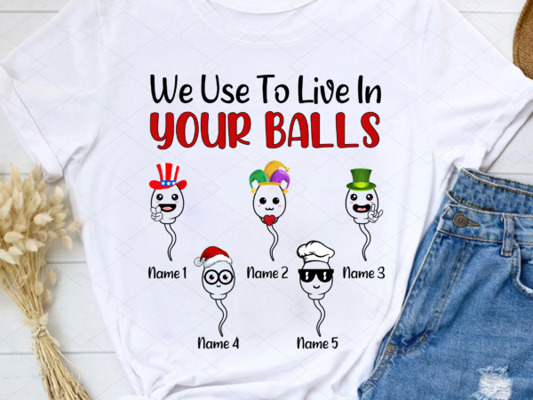 Personalized we use to live in your balls png, funny gifts for dad, grandpa gift, dad gift, holiday gift png file tc t shirt illustration
