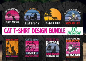 Cat T-shirt Design Bundle,cat t-shirt design, cat t shirt design, t shirt design site, t shirt designer website, design t shirts with canva, t shirt designers, kitty t shirt design,