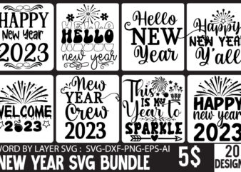 New Year SVG Bundle, New Year SVG Cute File, New Year T-shirt Design , New Year T-shirt Design Bundle , New Retro, New Year PNg ,New Year Crew 2023 T-shirt