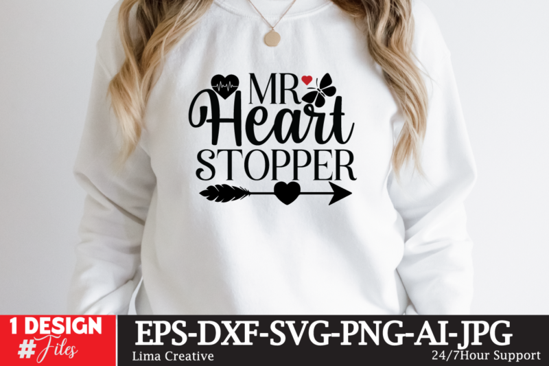 MR Heart Stopper T-shirt Design,Valentine svg bundle, Valentines day svg bundle, Love Svg, Valentine Bundle, Valentine svg, Valentine Quote svg Bundle, clipart, cricut Valentine svg bundle, Valentines day svg bundle,