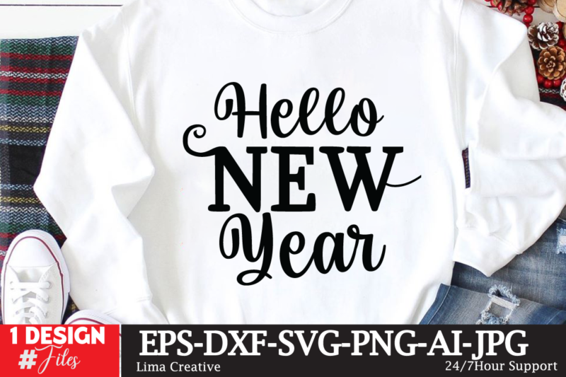 Hello New Year T-shirt Design,New Year Crew 2023 T-shirt Design,New Years SVG Bundle, New Year’s Eve Quote, Cheers 2023 Saying, Nye Decor, Happy New Year Clip Art, New Year, 2023
