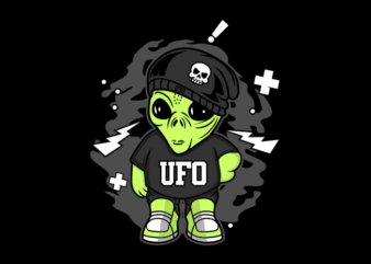 RAPER ALIEN UFO CARTOON t shirt design online