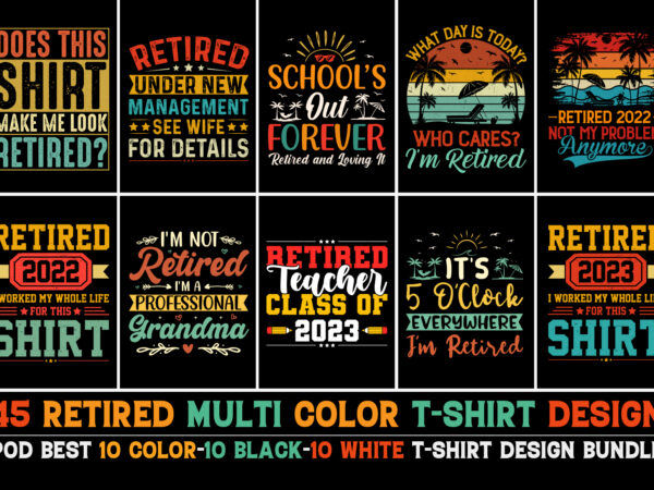 Retired t-shirt design bundle