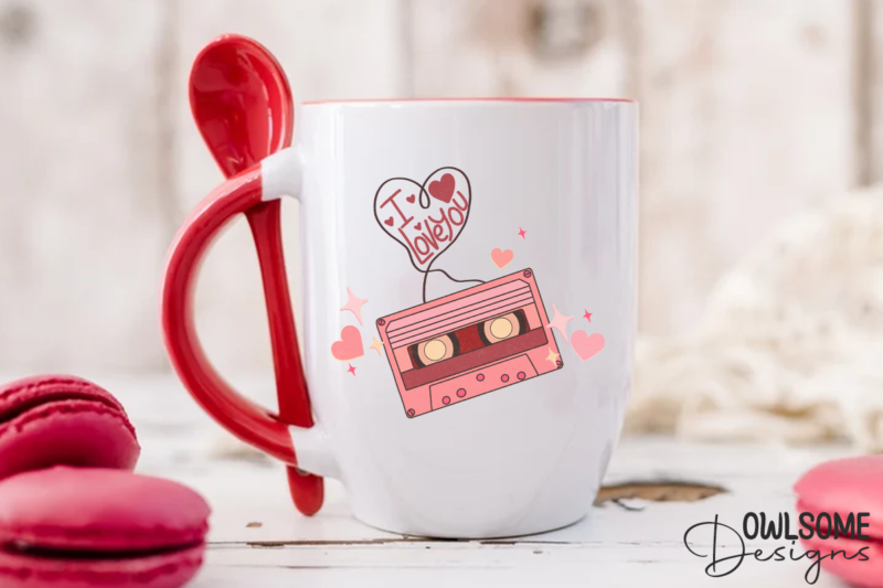 Retro Cassette Valentine PNG Sublimation