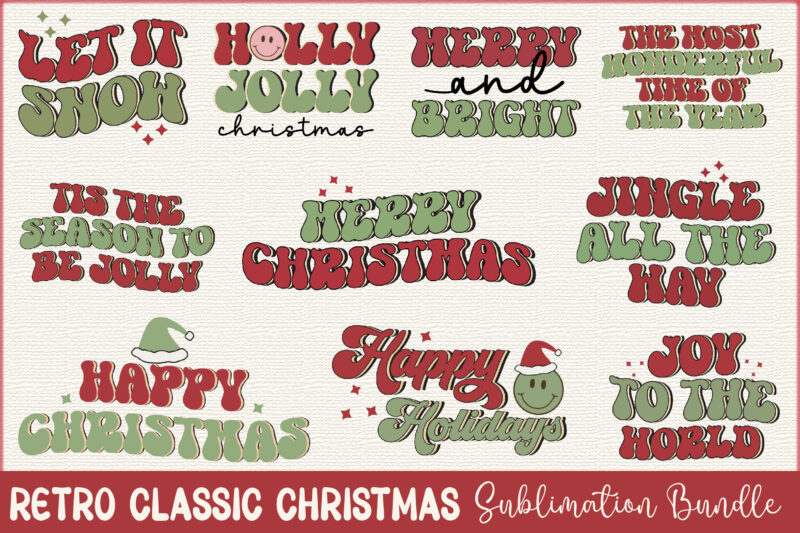 Retro Christmas Svg Design Bundle