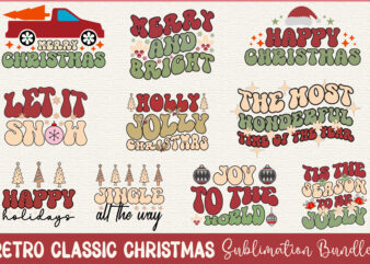 Retro Classic Christmas Sublimation Bundle t shirt design online