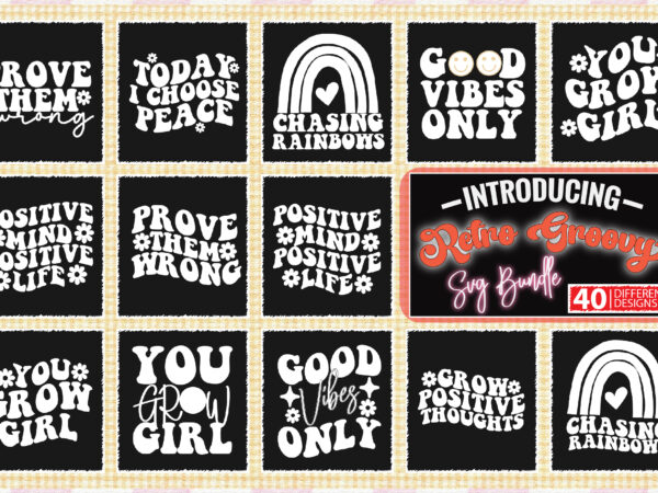 Retro groovy svg bundle t shirt design online