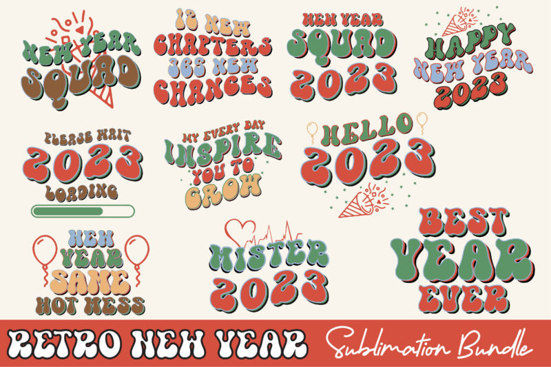 Retro New Year Sublimation Bundle