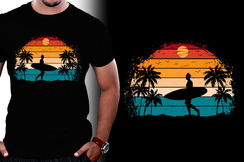 Sunset Retro Vintage T-Shirt Graphic Bundle