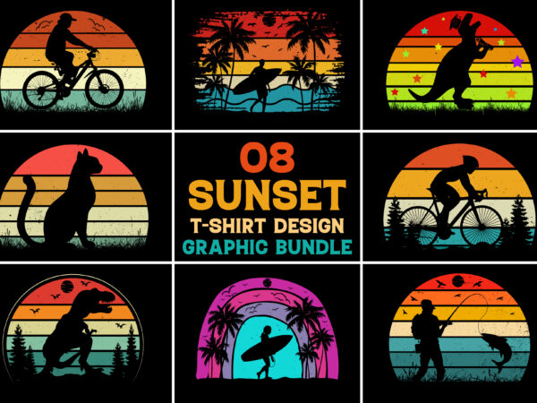 Retro vintage sunset t-shirt graphic