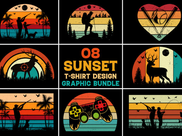 Retro vintage sunset t-shirt graphic bundle Retro vintage sunset t-shirt graphic bundle