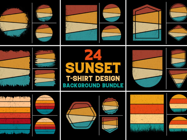 Retro vintage sunset for t-shirt design