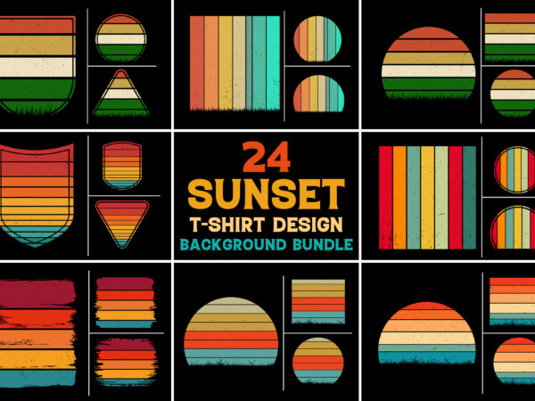 Retro vintage sunset bundle for t-shirt design