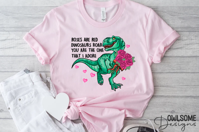 Rose Are Red Dinosaus Roar Valentine PNG