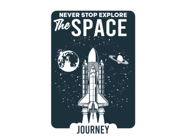 Space journey t shirt template vector