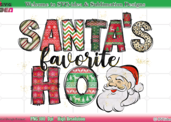 Santa Favorite Ho Christmas Shirt PNG Sublimation Design