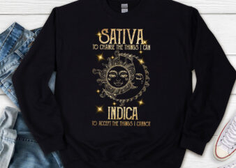 Sativa To Change The Things I Can Indica Cannabis Weed Smoke NL t shirt template vector