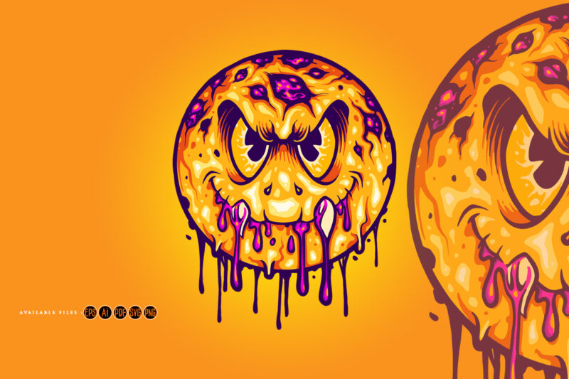 Scary smiley monster emoticons svg