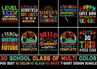 School Colorful T-Shirt Design Bundle