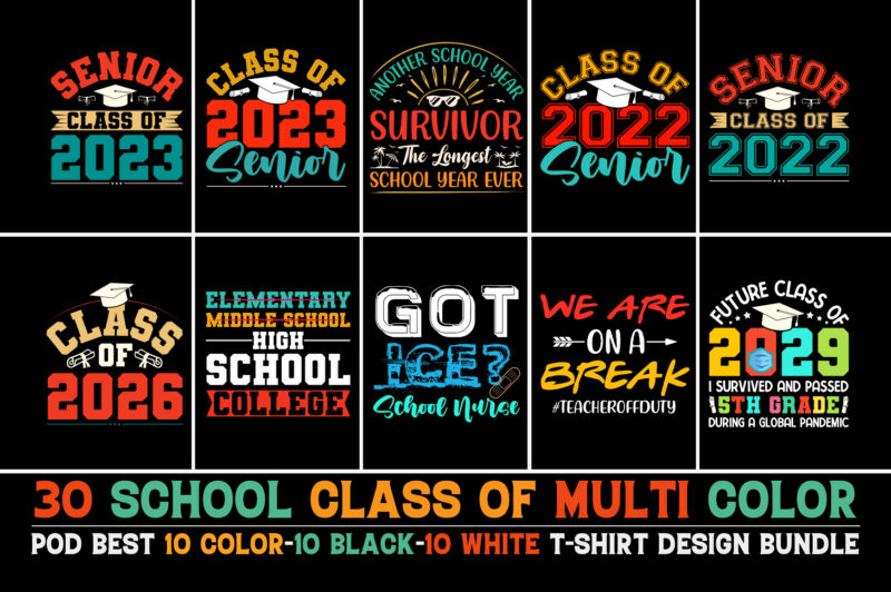 School Pod T-Shirt Design Bundle