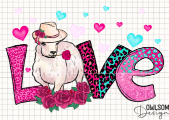 Sheep Love Valentine PNG Sublimation