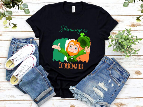 Shenanigans coordinator matching st patricks day, st patrick_s day, irish patricks day, lucky shamrock, funny holiday t shirt template vector