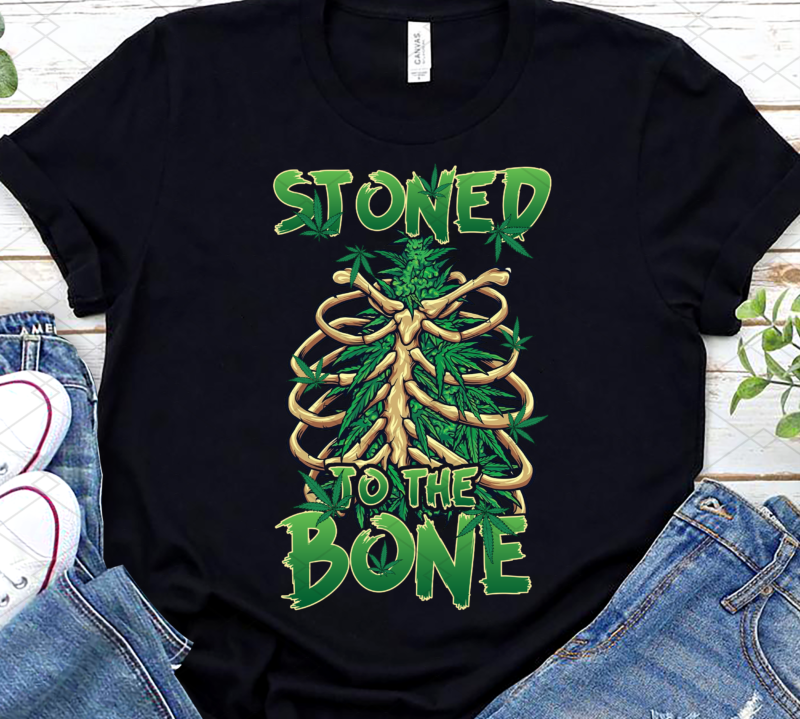 Skeleton Ribcage Weed Stoned To The Bone 420 Pot Head Stoner NL