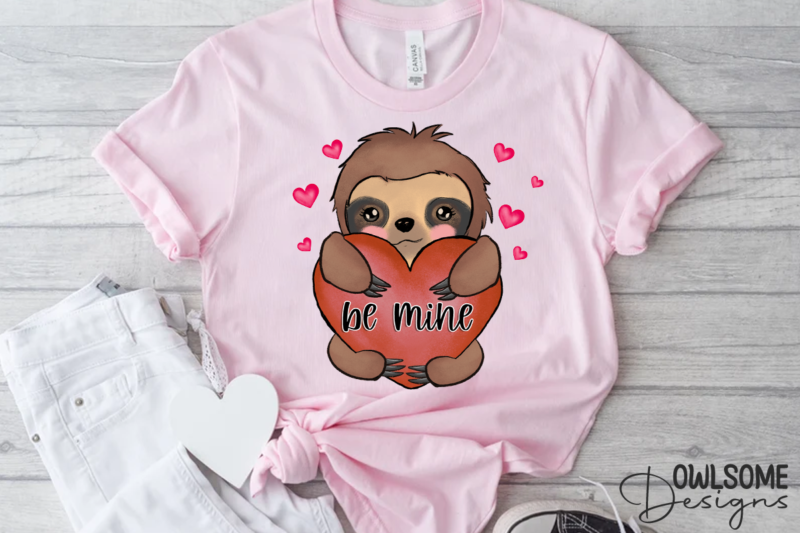 Sloth Be Mine Valentine PNG