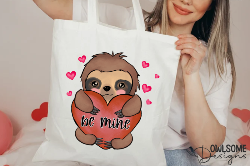 Sloth Be Mine Valentine PNG